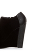 Qupid Worthy 20 Black Velvet Peep Toe Wedge Ankle Boots