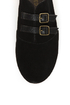 Restricted Brooke Black Suede Belted Oxford Flats