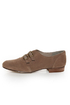 Restricted Brooke Taupe Suede Belted Oxford Flats