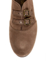 Restricted Brooke Taupe Suede Belted Oxford Flats