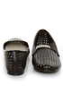 Restricted Gloria Black Laser Cut Smoking Slipper Flats