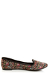 Rocket Dog Morrison Black Opera Brocade Smoking Slipper Flats