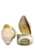 unRestricted Wonder Green Color Block Patent Kitten Heels