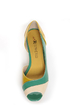 unRestricted Wonder Green Color Block Patent Kitten Heels