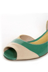 unRestricted Wonder Green Color Block Patent Kitten Heels