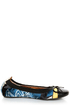 Rebels Pandora Black Scarf Print Cap-Toe Ballet Flats
