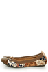 Rebels Pandora Tan Scarf Print Cap-Toe Ballet Flats