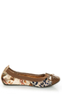Rebels Pandora Tan Scarf Print Cap-Toe Ballet Flats