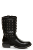 Rebels Skully Black Skull-Studded Mid-Calf Motorcycle Boots