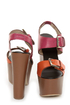 Report Signature Bruner Coral Color Block Platform Sandals