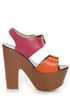 Report Signature Bruner Coral Color Block Platform Sandals