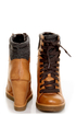 Report Daysha Sand Tan Lace-Up Hiking Wedge Sneakers
