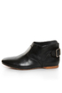 Report Georgiana Black Leather Belted Ankle Boots