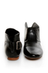 Report Georgiana Black Leather Belted Ankle Boots