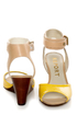 Report Jayde Yellow Patent Color Block Wedge Sandals