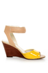Report Jayde Yellow Patent Color Block Wedge Sandals