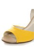 Report Jayde Yellow Patent Color Block Wedge Sandals