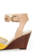 Report Jayde Yellow Patent Color Block Wedge Sandals