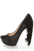 Report Signature Targee Black Fringe Platform Pumps