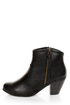 Soda Aloe Black Side Zipper Ankle Booties