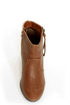 Soda Aloe Cognac Brown Side Zipper Ankle Booties