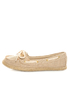 Soda Beside Light Beige Linen Deck Shoe Flats