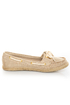 Soda Beside Light Beige Linen Deck Shoe Flats