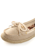 Soda Beside Light Beige Linen Deck Shoe Flats