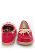 Soda Beside Red Linen Deck Shoe Flats