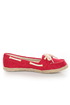 Soda Beside Red Linen Deck Shoe Flats