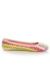 Soda Entree Fuchsia Multi Raffia Rainbow Woven Ballet Flats