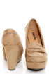Soda Patio Light Taupe Platform Penny Loafer Wedges