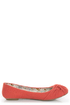 Soda Pozo Dark Salmon Linen Ruched Ballet Flats