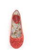 Soda Pozo Dark Salmon Linen Ruched Ballet Flats