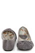 Soda Pozo Mid Charcoal Linen Ruched Ballet Flats