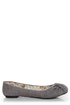 Soda Pozo Mid Charcoal Linen Ruched Ballet Flats