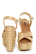 Soda Sneak Natural Raffia Basket Weave Wedge Sandals