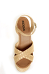 Soda Sneak Natural Raffia Basket Weave Wedge Sandals