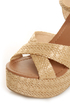 Soda Sneak Natural Raffia Basket Weave Wedge Sandals