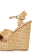Soda Sneak Natural Raffia Basket Weave Wedge Sandals
