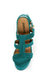Soda Sotto Deep Teal Braided T-Strap Wedges
