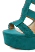 Soda Sotto Deep Teal Braided T-Strap Wedges