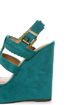 Soda Sotto Deep Teal Braided T-Strap Wedges