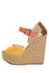 Soda Terani Mustard Multi Color Block Platform Espadrille Wedges