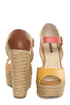 Soda Terani Mustard Multi Color Block Platform Espadrille Wedges
