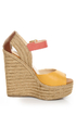 Soda Terani Mustard Multi Color Block Platform Espadrille Wedges