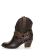 Soda West Dark Brown Harness Mid Calf Cowgirl Boots