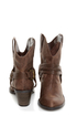 West Light Brown Harness Mid Calf Cowgirl Boots
