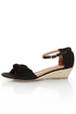 Soda Zaria Black Linen Espadrille Sliver Wedges