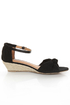 Soda Zaria Black Linen Espadrille Sliver Wedges